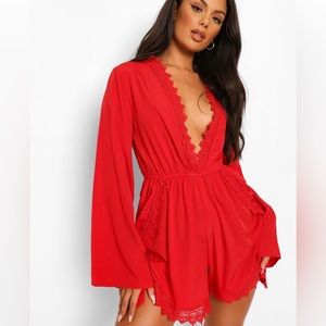 Red Boohoo romper UK-14 EUR-42 US-10